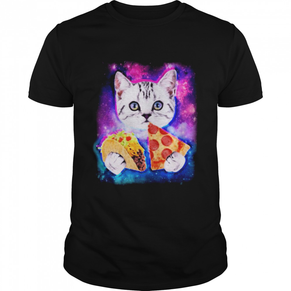 Space Cat Pizza And Tacos Shirt