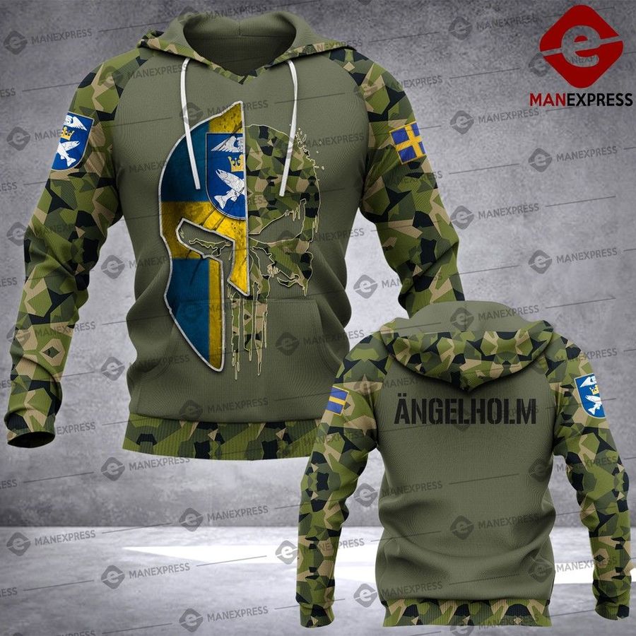 Spartan Angelholm Sweden Camo Army 3D Hoodie For Men For Women All Over Printed Hoodie