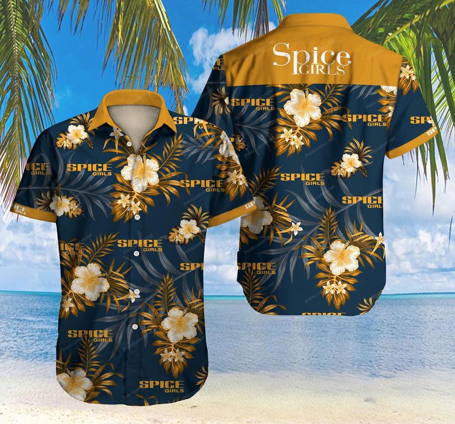 Spice Girls Hawaiian VI Graphic Print Short Sleeve Hawaiian Casual Shirt size S - 5XL
