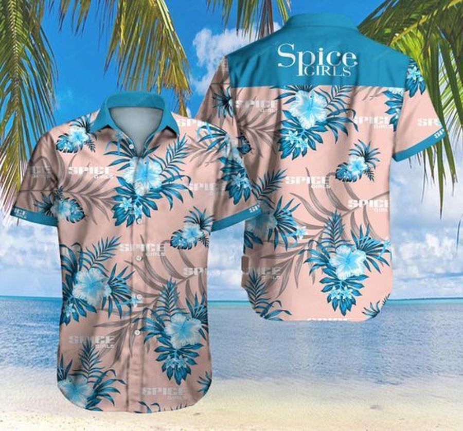 Spice Girls Hawaiian XII Graphic Print Short Sleeve Hawaiian Casual Shirt size S - 5XL