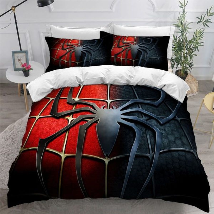 Spiderman Symbol Split Black And Red Bedding Set