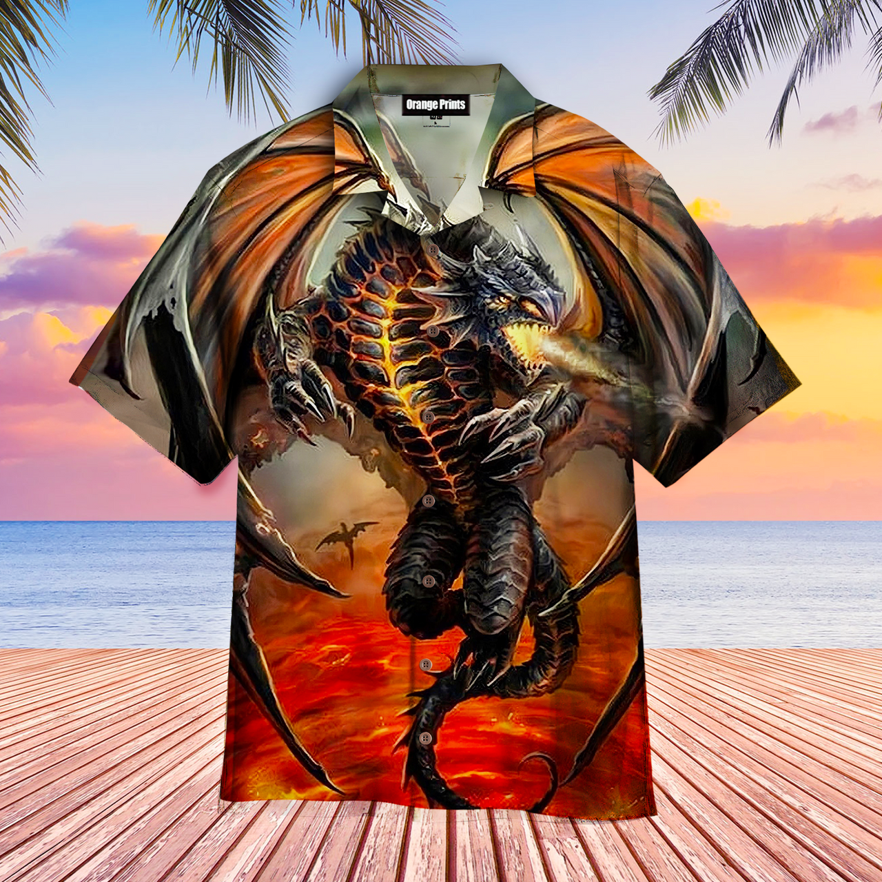 Spiral Gothic Dragon Aloha Hawaiian Shirt