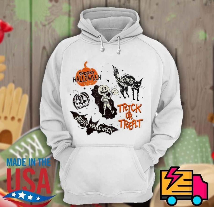 Spooky Black Cat Pumpkin Trick Or Treat Halloween 2022 Shirt
