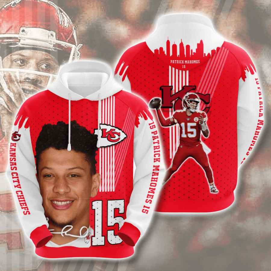 Sports American Football Nfl Kansas City Chiefs Patrick Mahomes Usa 1074 Hoodie 3D