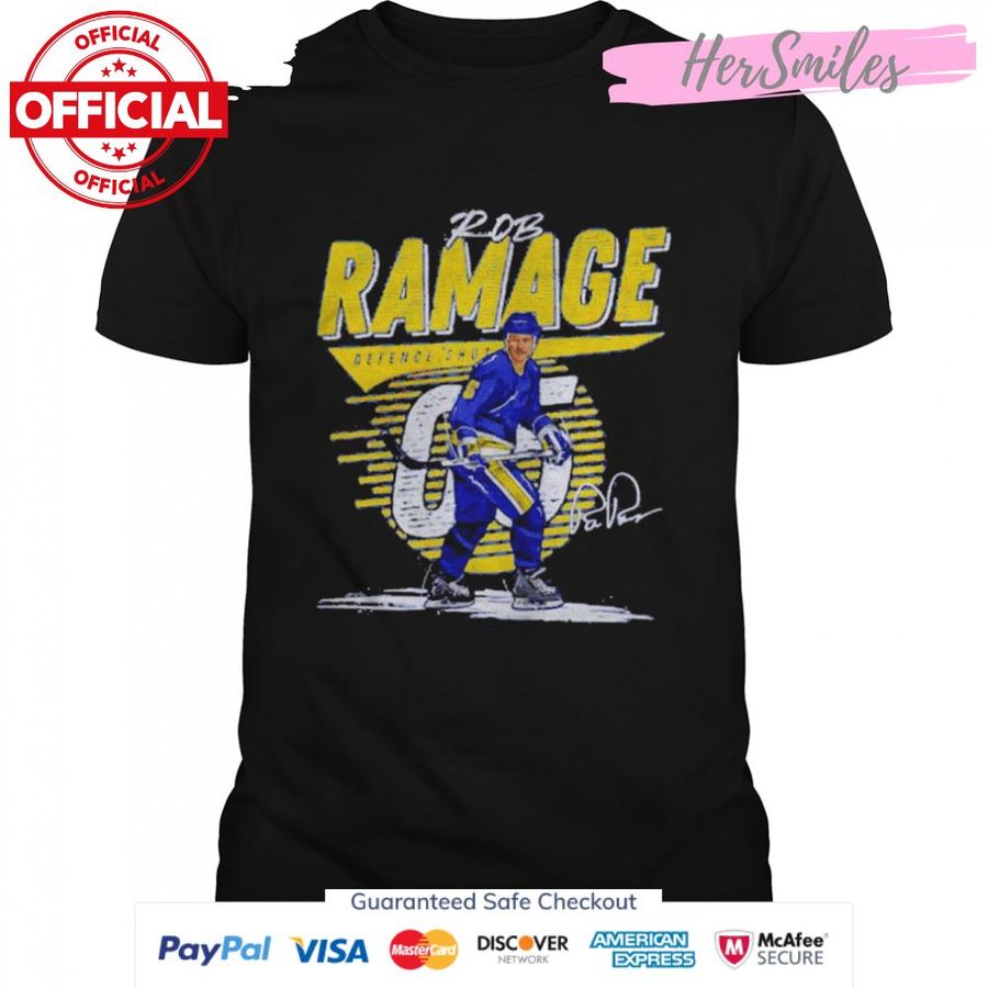 St. Louis Blues Rob Ramage defence shot signature shirt