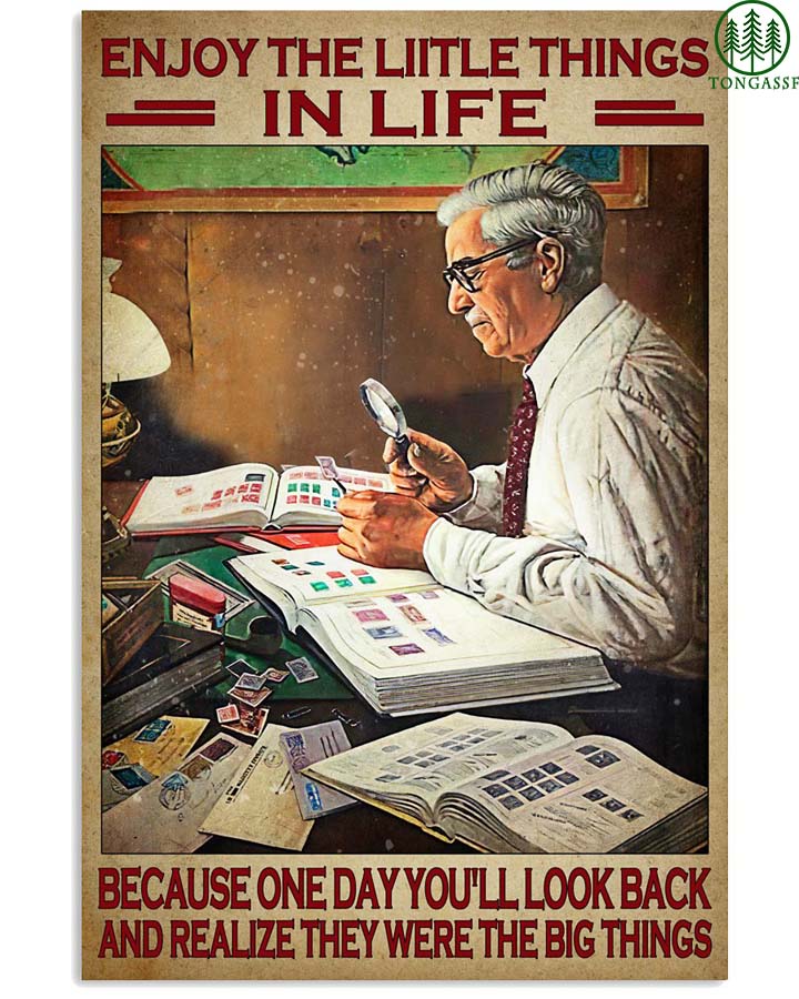 Stamp collector enjoy the little things in life poster