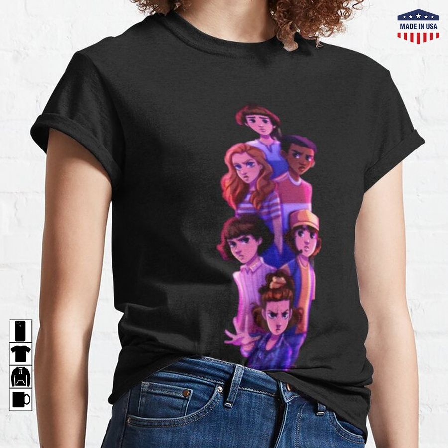 Stanger things animation illustration best friends  Classic T-Shirt