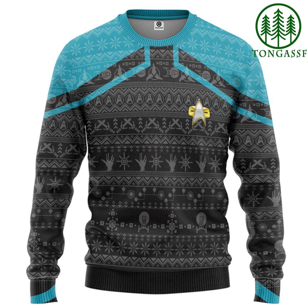 Star Trek Picard 2020 Blue Christmas Custom Ugly Sweater