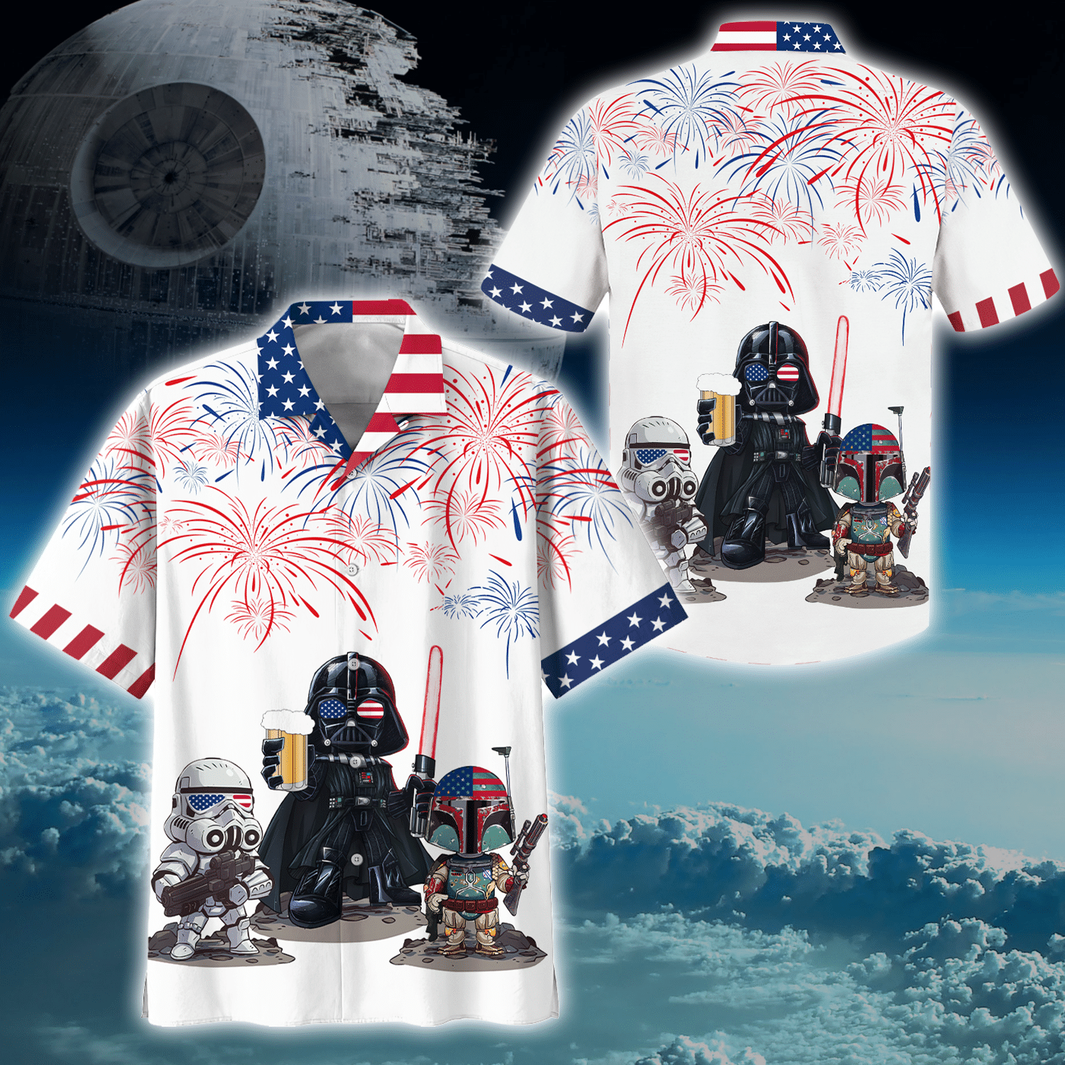 Star Wars Darth Vader and Clone Trooper Armor Hawaiian Shirt