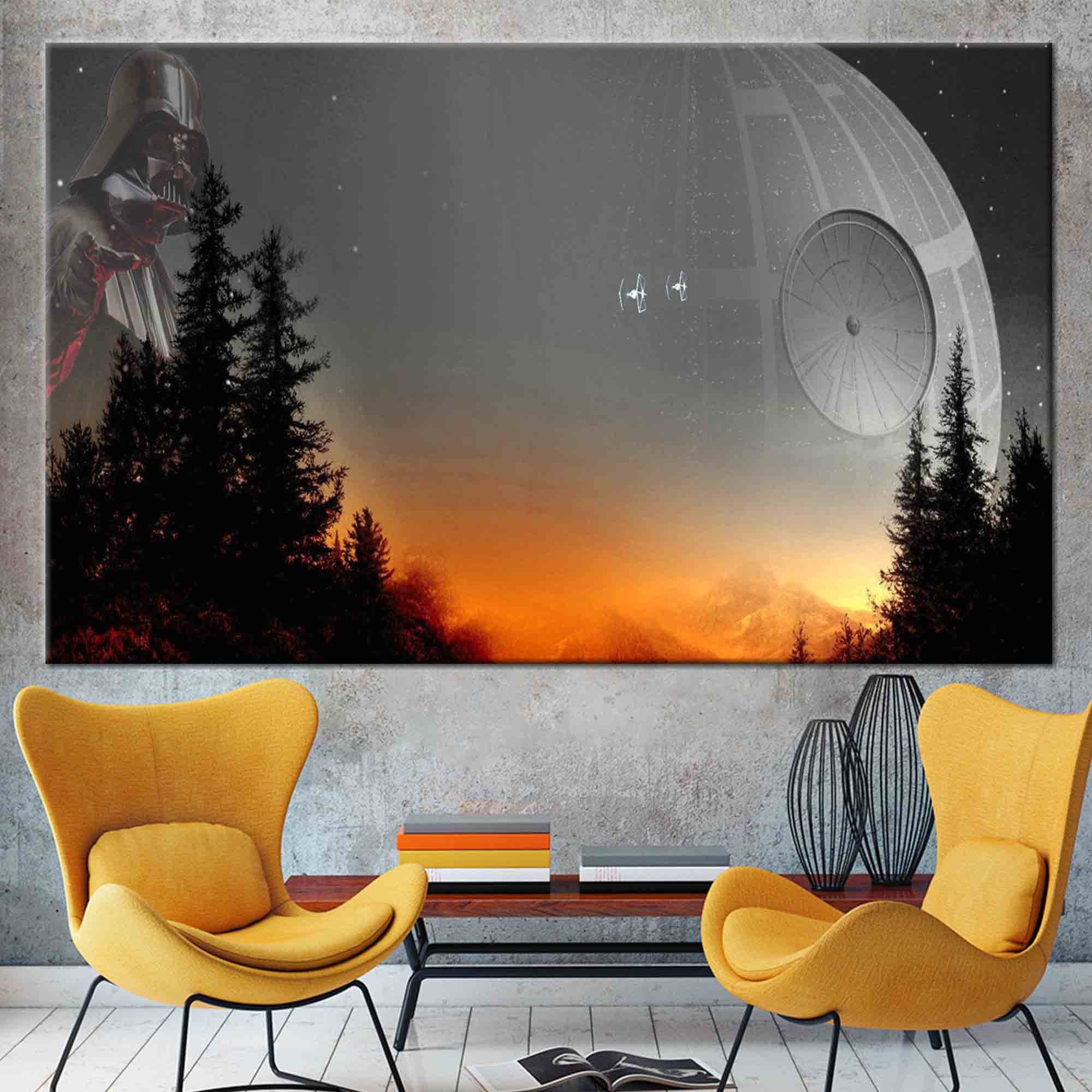 Star Wars, Death Star Canvas, Star Wars Poster, Star Wars Canvas, Star Wars Wall Art, Space Wall Art, Space Canvas, Abstract Wall Art,