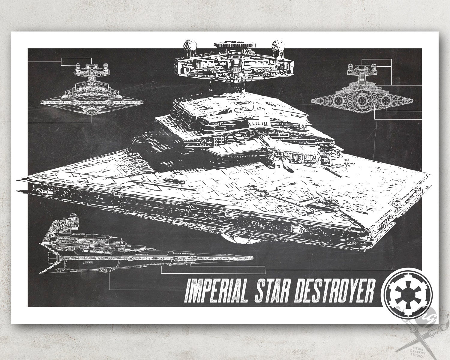 Star Wars Imperial Star Destroyer, Art Print, Patent Poster, Star Wars Gift, Star Wars Poster, Geek Decor, Blueprint Poster