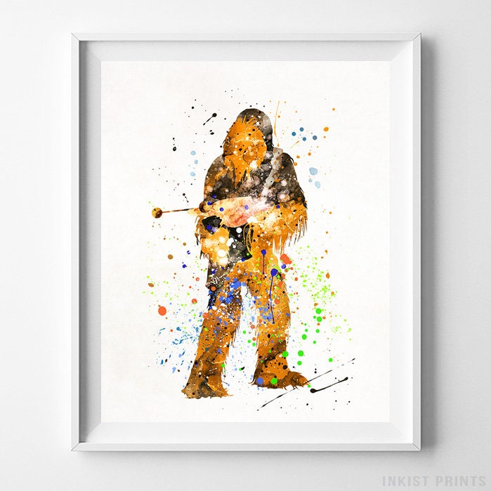 Star Wars Poster, Chewbacca, Star Wars Watercolor, Chewbacca Print, Star Wars Gift, Chewbacca Art, Star Wars Wall Art, Christmas Gift-1