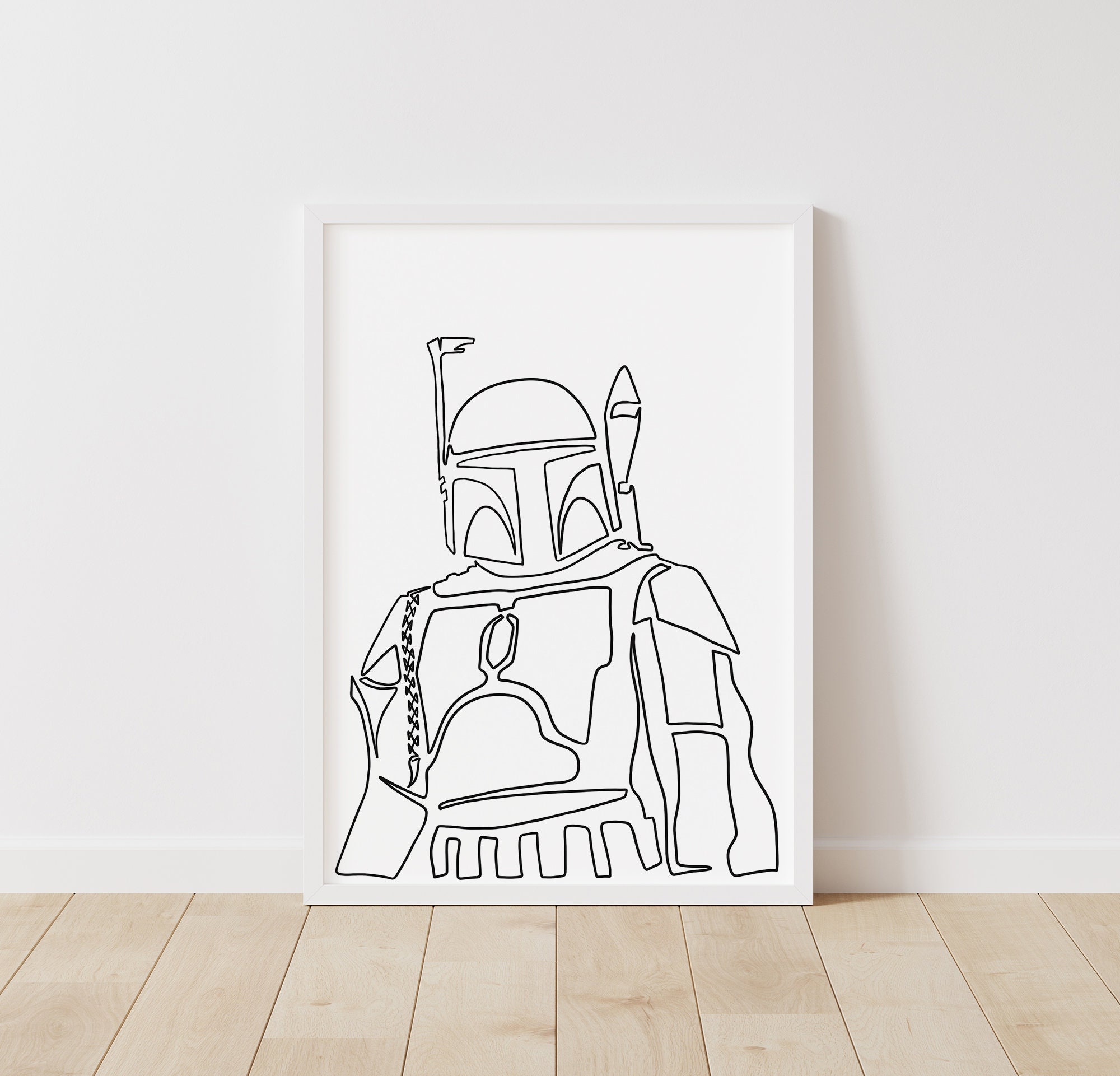 Star Wars Print Boba Fett – Star Wars Line Art – Instant Download Illustration – Sci-Fi Printable Poster