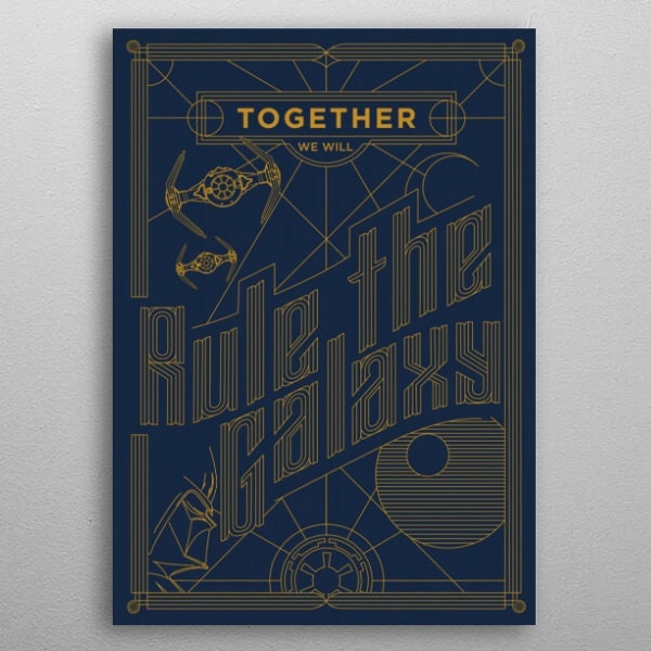 Star Wars Saga Star Wars Pictograms Rule the Galaxy Alternative Graphic Design Minimalist Steel Plate Poster Print