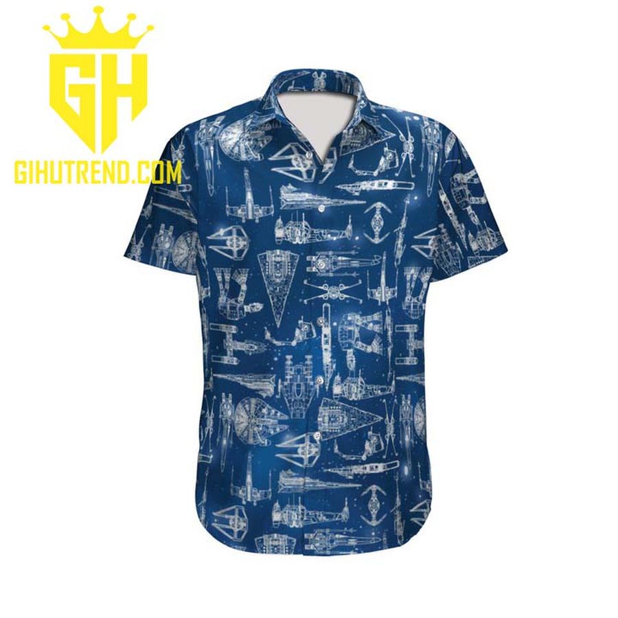 Star Wars Spaceship Pattern Hawaiian Beach Shirt