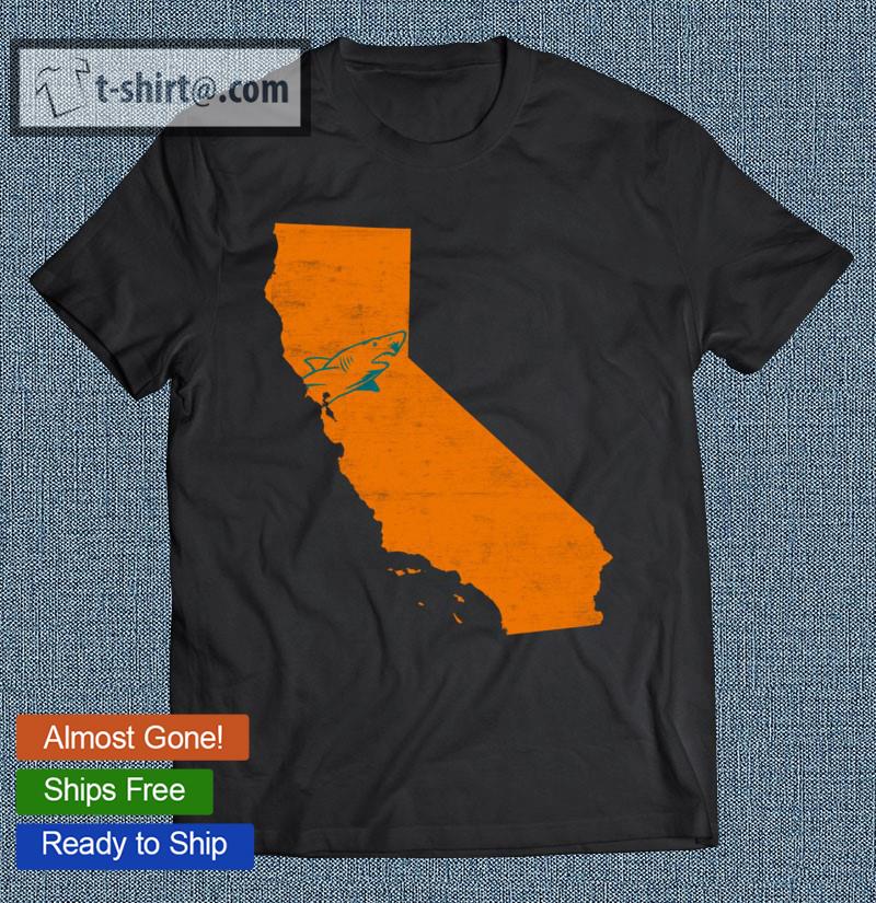 State Of California With Shark Swimming Near San Jose T-shirt