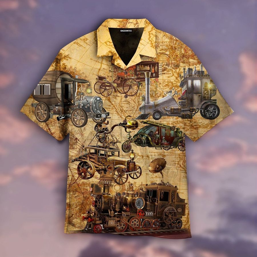 Steampunk Vehicle Design Hawaiian Shirt