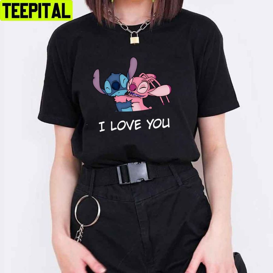 Stitch And Angel I Love You Unisex T-Shirt