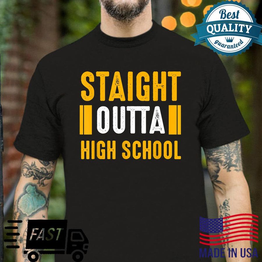 Straight Outta High School Retro Graduation Shirt