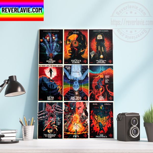Stranger Things 4 Full Chapter 1-9 Official Poster Gift For Fan Home Decor Poster Canvas
