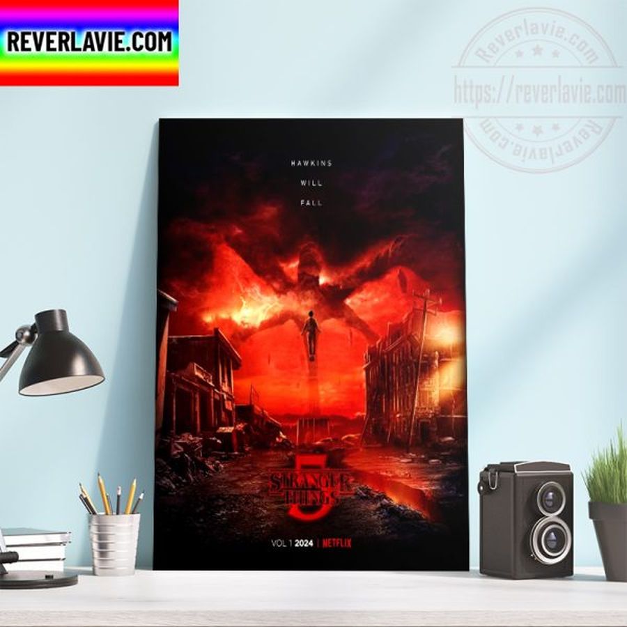 Stranger Things 5 Vol 1 2024 Hawkins Will Fall Home Decor Poster Canvas