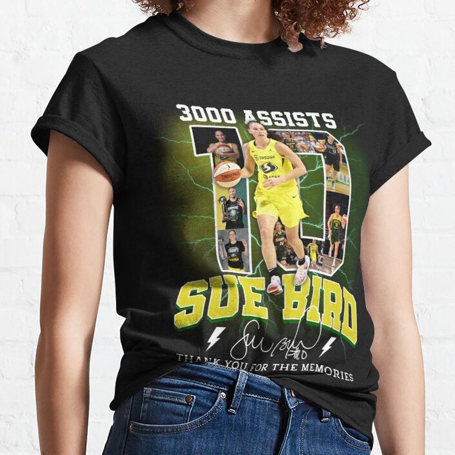 Sue Bird Legend Basketball 3000 Assists Signature Vintage Retro 80s 90s Bootleg Rap Style Classic T-Shirt - 1430-p989