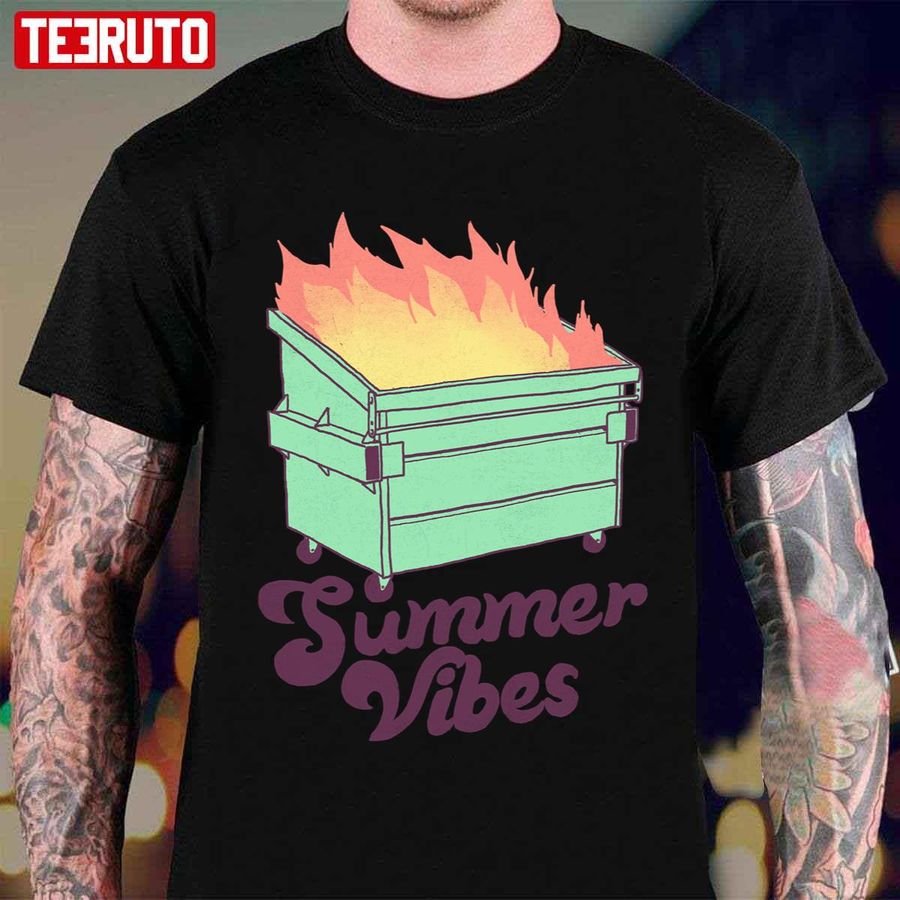 Summer Vibes Fire Fire Vintage Art Unisex T-Shirt