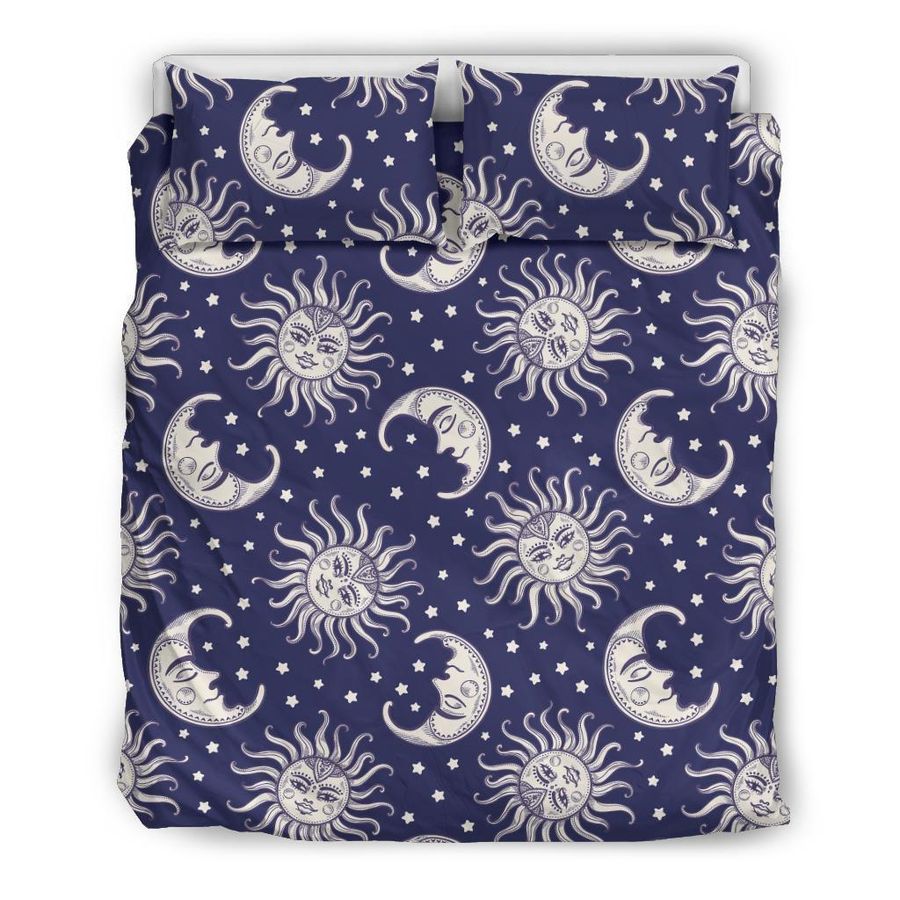 Sun Moon Pattern Print Duvet Cover Bedding Set