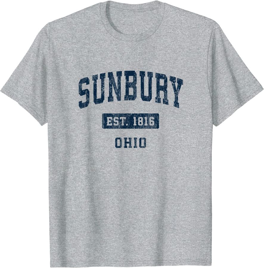 Sunbury Ohio OH Vintage Sports Established Navy Design_1