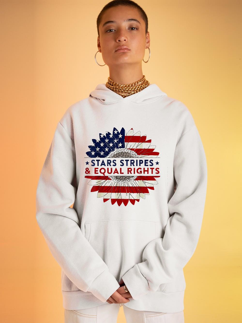 Sunflower American Flag Stars Stripes Equal Rights shirt
