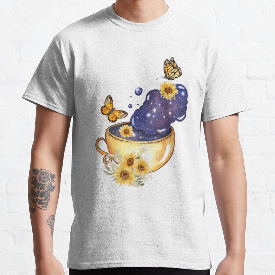 Sunflower Cosmic Cup. Galaxy Sunflower Cup. Classic T-Shirt