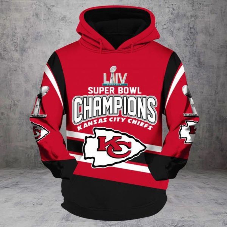 Super Bowl LIV Champion Kansas City Chiefs 3D Hoodie Sweatshirt