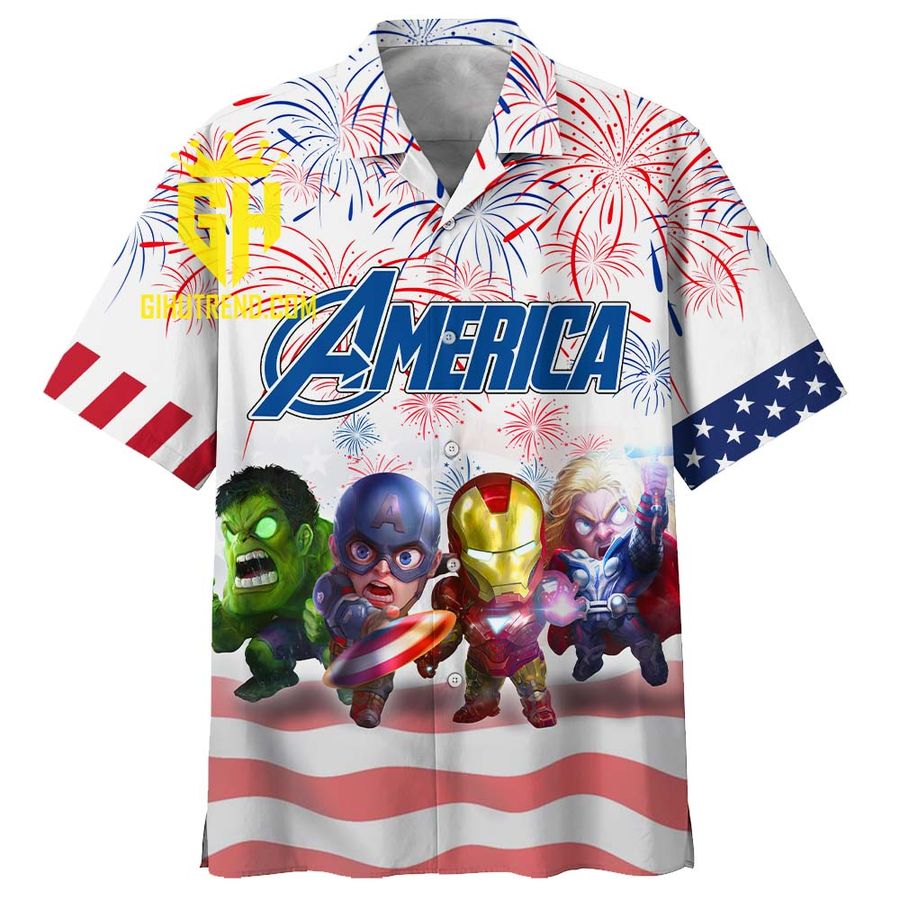 Superheroes Independence Day Hawaiian Shirt And Hawaiian Shorts