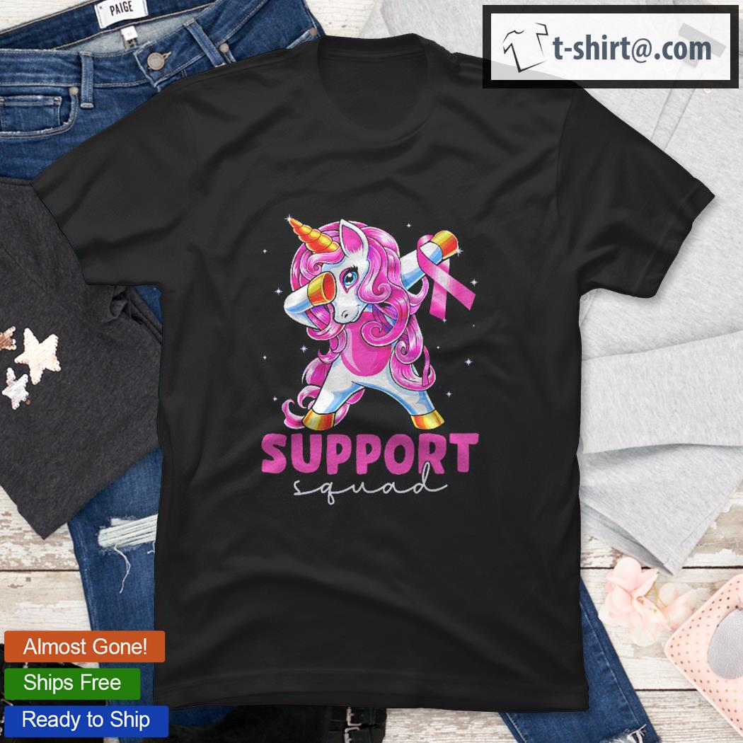 Support Squad Breast Cancer Awareness Pink Unicorn Kids
