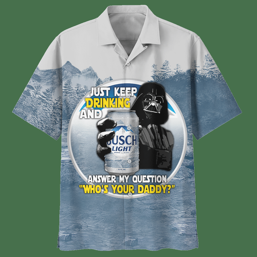 SW Darth Vader With Busch Light Beer Premium Hawaiian Shirt.png