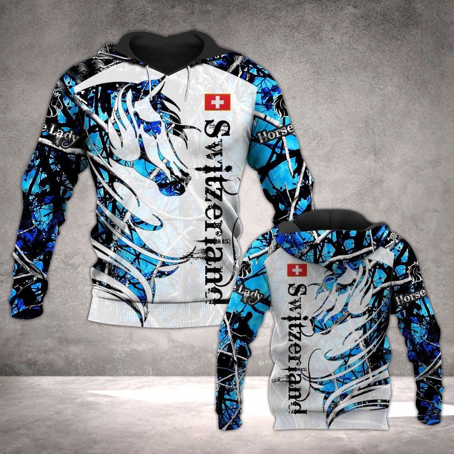 Switzerland Horse Lady All Over Printed Hoodie