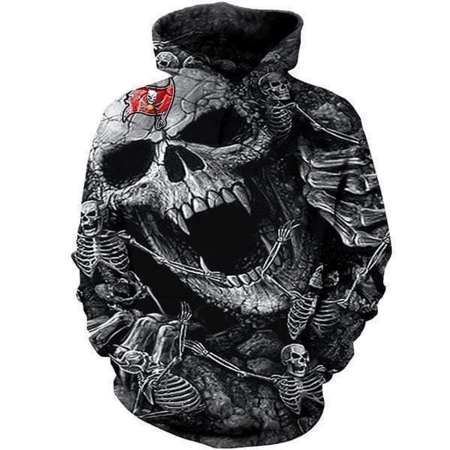 Tampa Bay Buccaneers Skull Pullover And Zippered Hoodies Custom 3D Graphic Printed 3D Hoodie All Over Print Hoodie For Men For Women