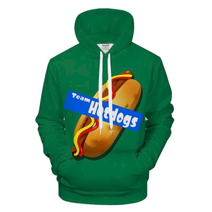 Team Hot Dog 3D Sweatshirt Hoodie Pullover Custom