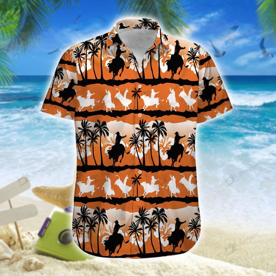 Team Roping Sunset Hawaiian Shirt