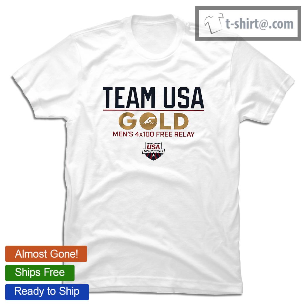 Team USA gold men’s 4×100 free relay USA Swimming shirt