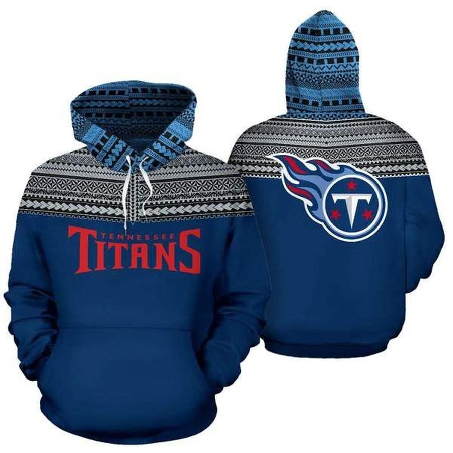 Tennessee Titans Ncaa Football Maori Tattoo Blue White 3D Hoodie For Men For Women Tennessee Titans All Over Printed Hoodie. Tennessee Titans 3D Full Printing Shirt