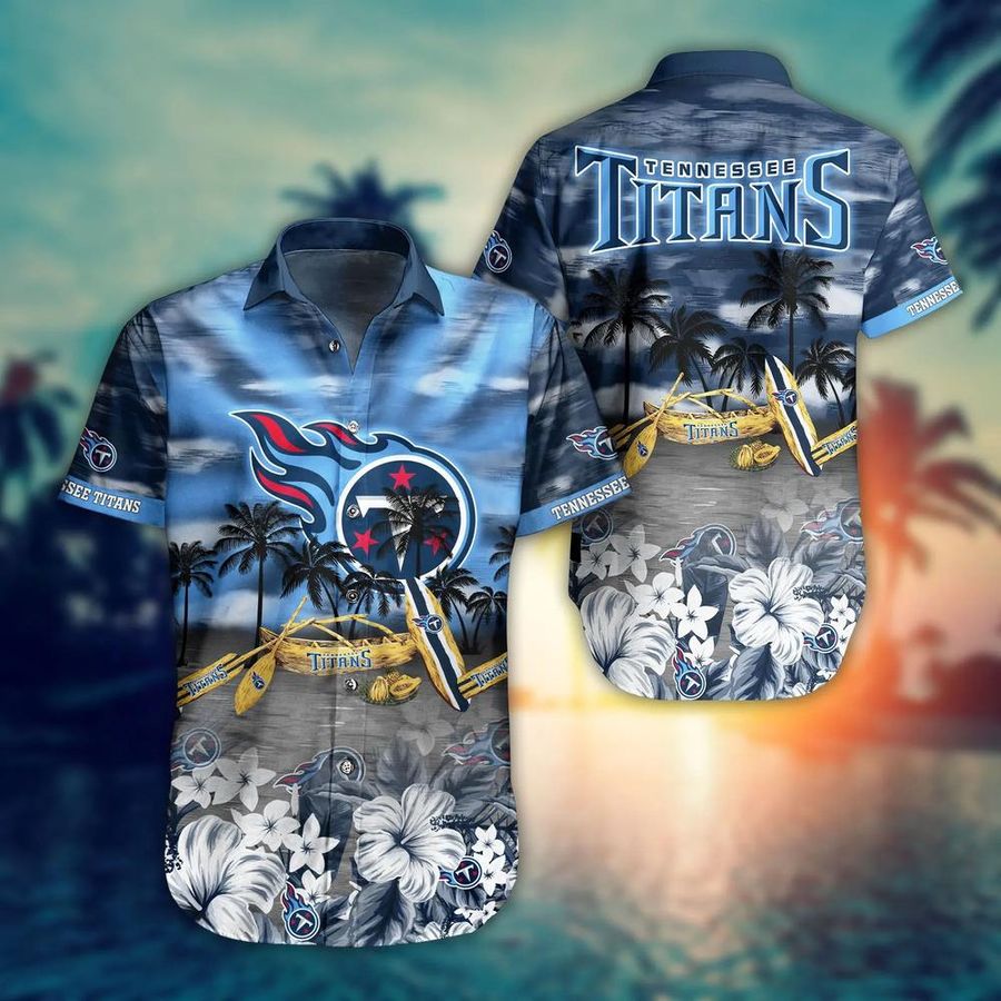 Tennessee Titans NFL Hawaiian Shirt And Short Tropical Pattern New Hot Trend Summer For NFL Football Fans