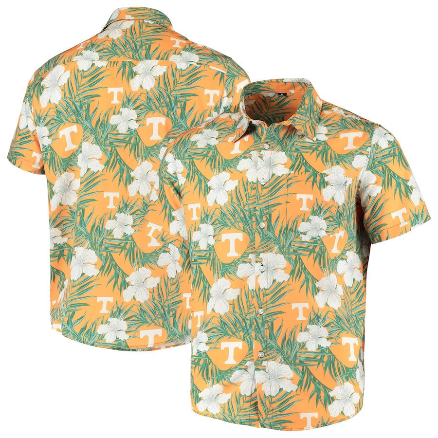 Tennessee Volunteers Tennessee Orange Floral Button-Up Hawaiian Shirt