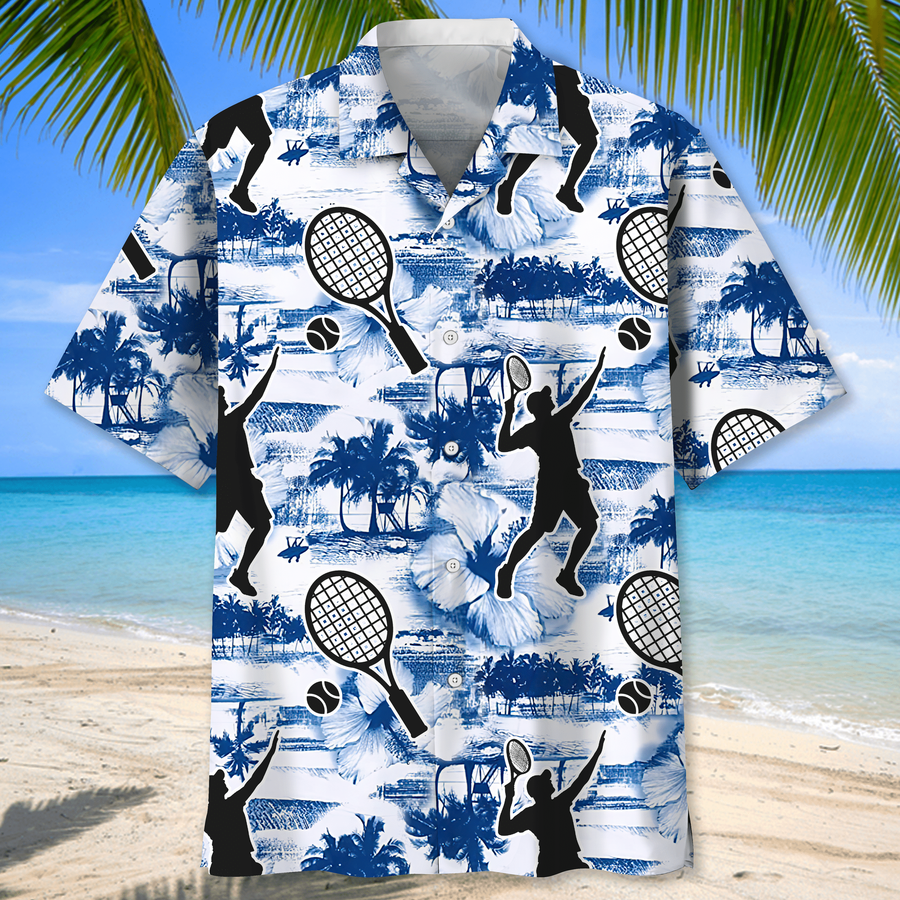 Tennis Blue Nature Hawaiian Shirt.png
