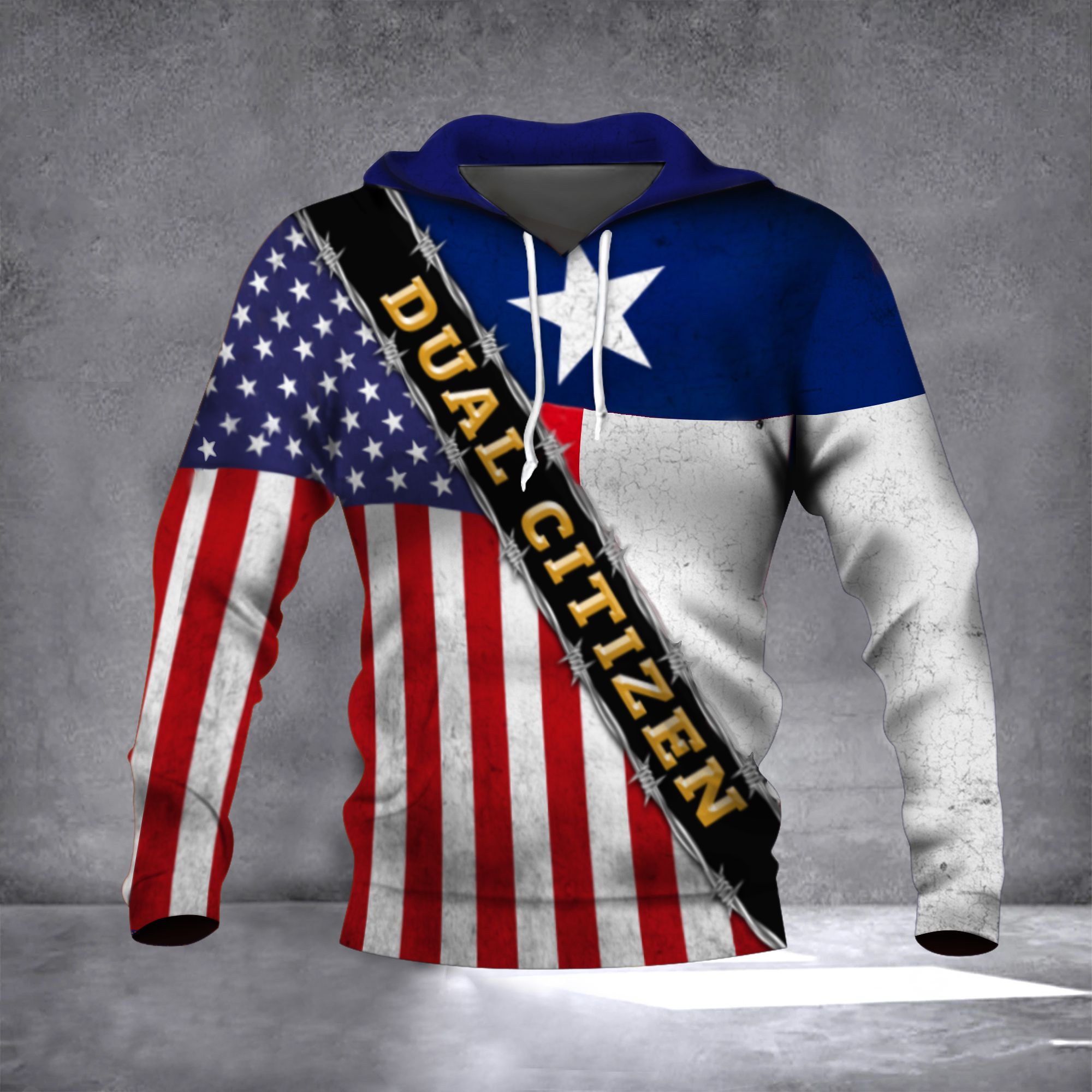 Texas Dual Citizen American Flag Hoodie 3D