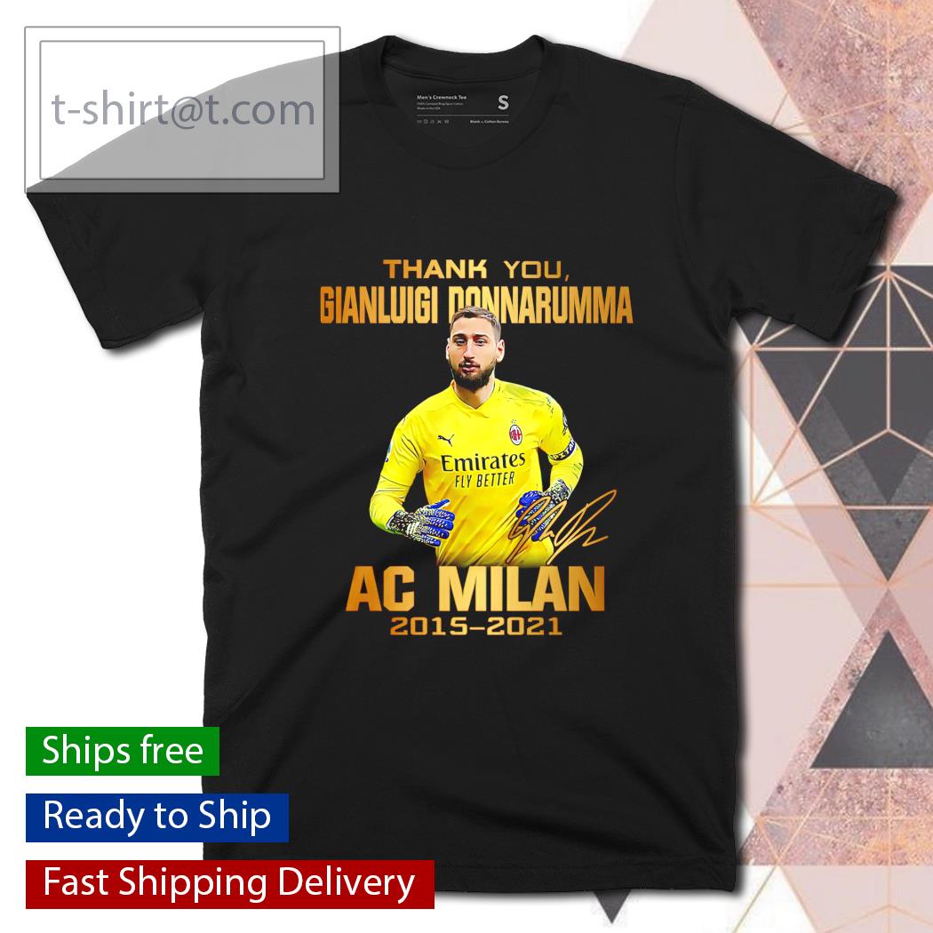 Thank you Gianluigi Donnarumma AC Milan 2015 2021 signature shirt