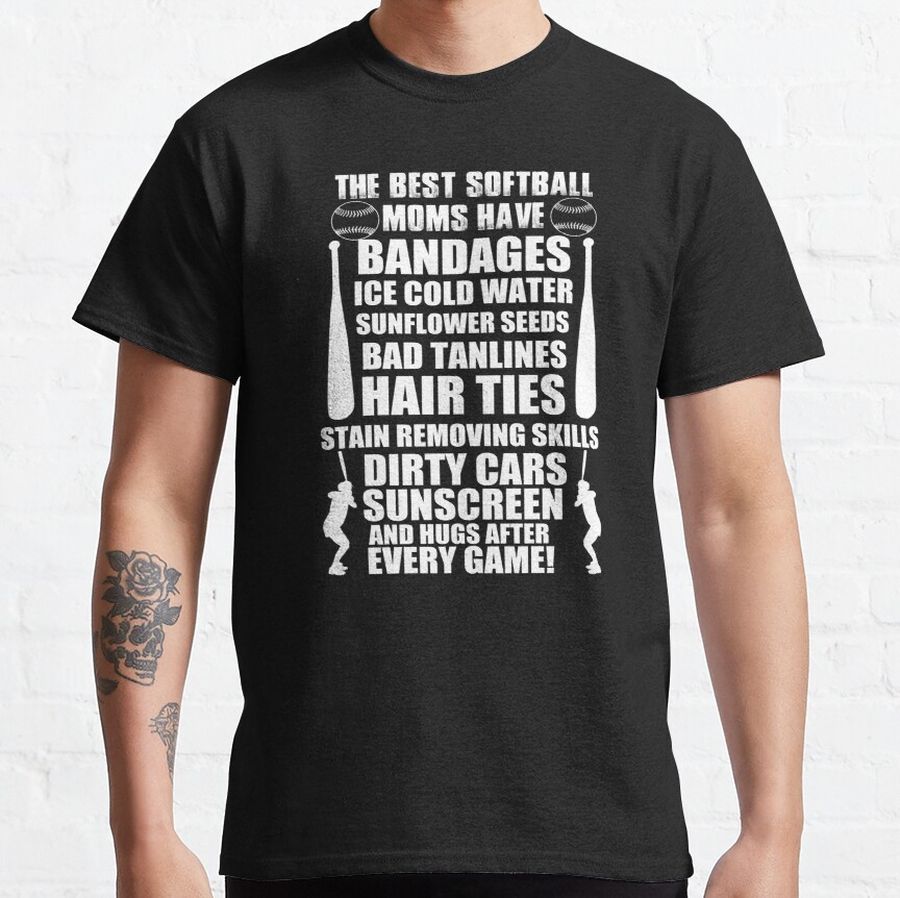 The BEST Softball Moms Have Bandages Funny Fastpitch product Classic T-Shirt