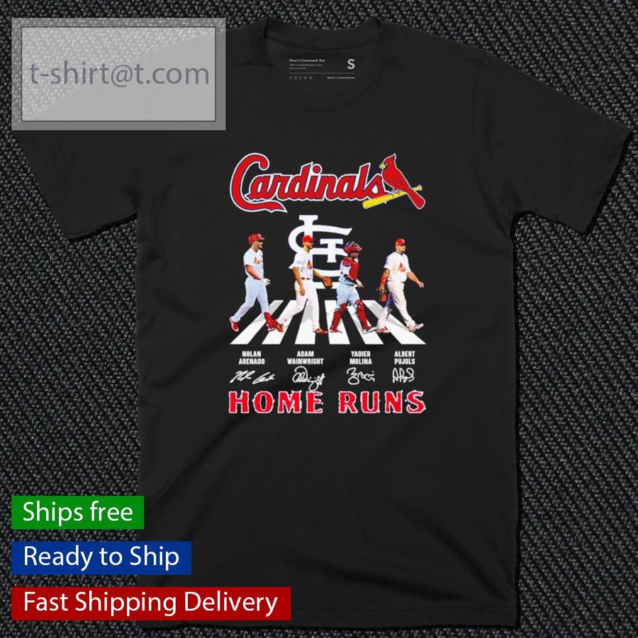 The Cardinals Nolan Arenado Adam Wainwright Yadier Molina And Albert Pujols Home Runs Abbey Road Signatures Shirt