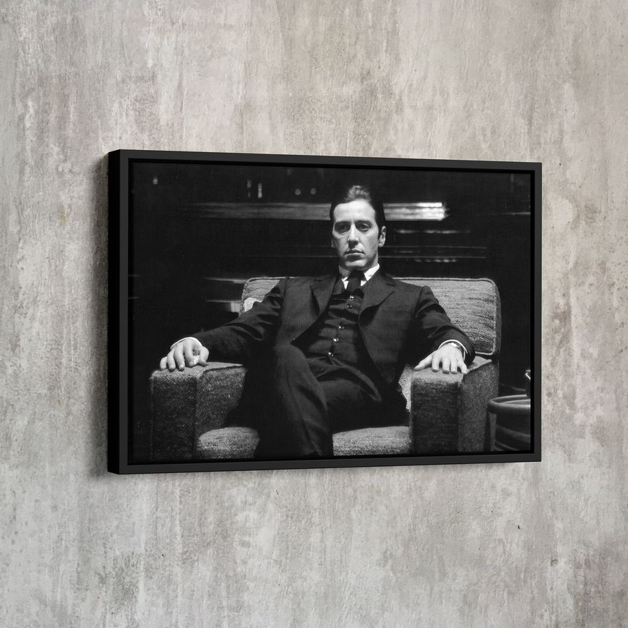 The God father Framed Canvas  Michael Corleone Canvas  Al Pacino Movie Posters Canvas Print   God father Wall Art Man Gift   Home Decor-4