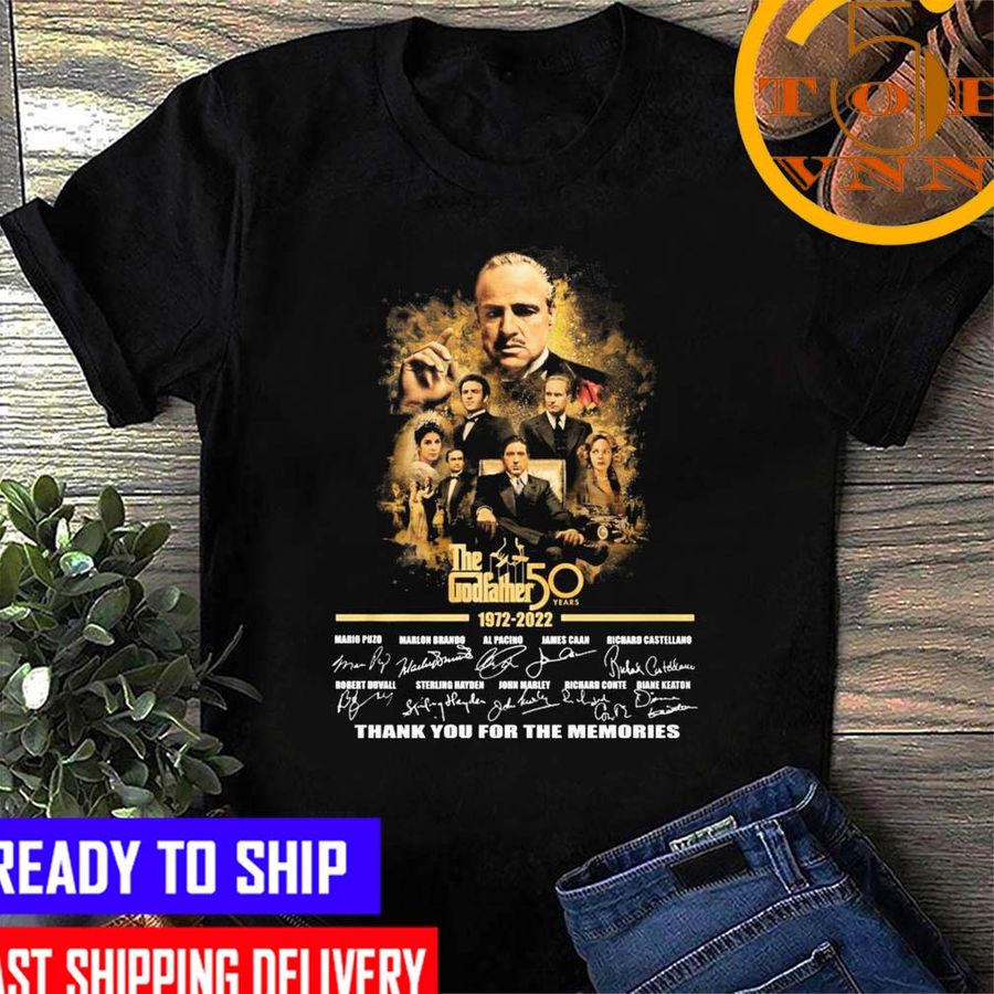 The Godfather Rip James Caan 50 Years 1972-2022 Thank You For The Memories Signatures Fan Gifts Shirt